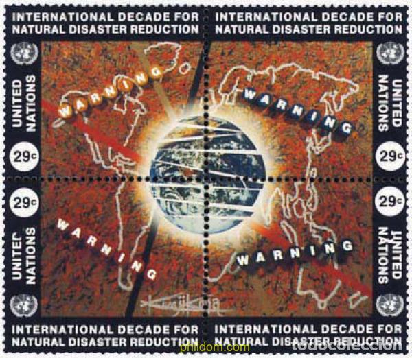 Sellos: 141351 MNH NACIONES UNIDAS. Nueva York 1994 DECENIO INTERNACIONAL PARA LA PREVENCION DE LOS DESASTR