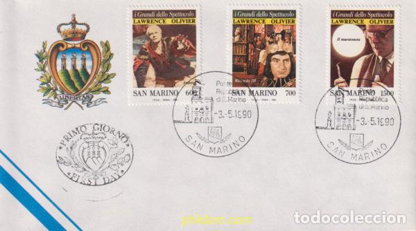 Sellos: 445562 MNH SAN MARINO 1990 LOS GRANDES DEL ESPECTACULO. HOMENAJE A SIR LAWRENCE OLIVIER