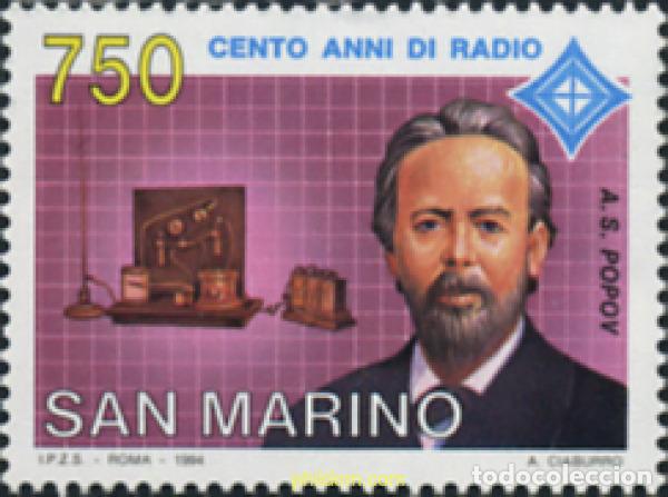 Sellos: 141446 MNH SAN MARINO 1994 100 A&Ntilde;OS DE RADIO