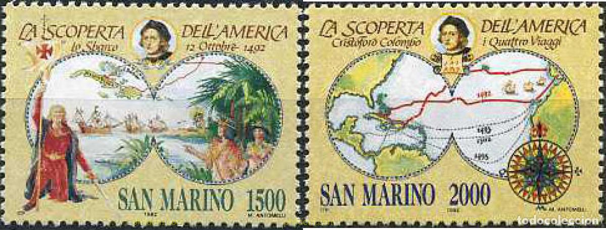 Sellos: 141435 MNH SAN MARINO 1992 500 ANIVERSARIO DEL DESCUBRIMIENTO DE AMERICA