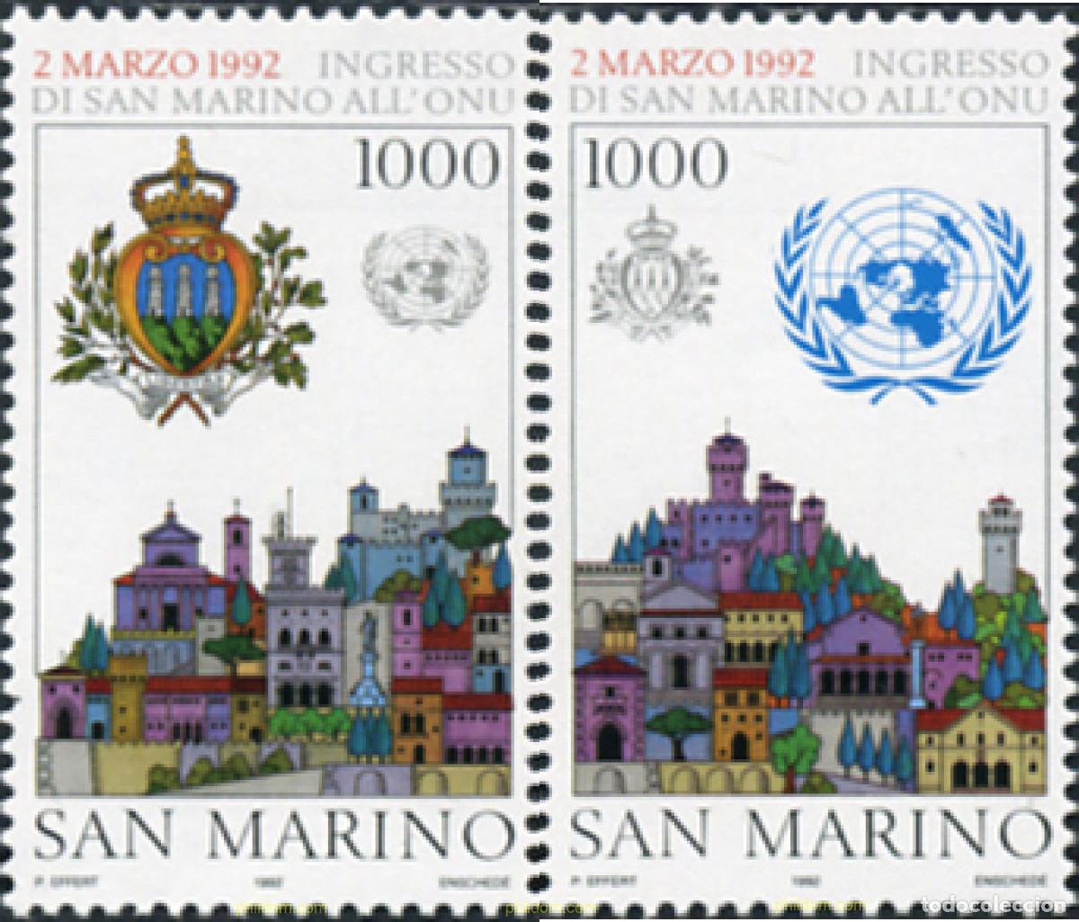 Sellos: 141437 MNH SAN MARINO 1992 INGRESO DE SAN MARINO EN LA ONU