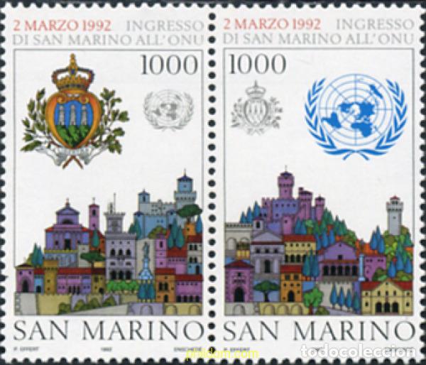 Sellos: 141438 MNH SAN MARINO 1992 INGRESO DE SAN MARINO EN LA ONU
