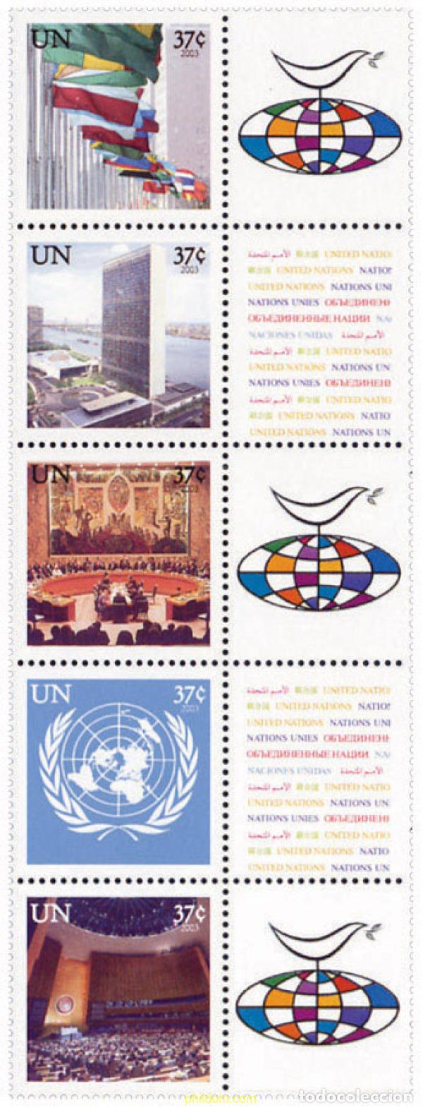 Sellos: 141415 MNH NACIONES UNIDAS. Nueva York 2003 SELLOS CON MENSAJE