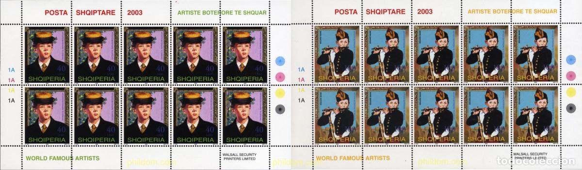 Sellos: 142926 MNH ALBANIA 2003 120 ANIVERSARIO DEL NACIMIENTO DE EDOUARD MANET