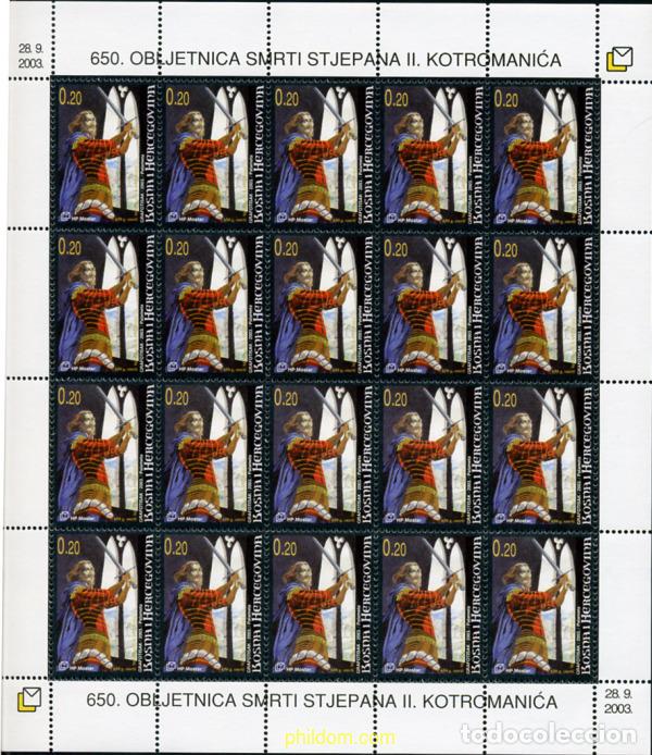 Sellos: 143167 MNH BOSNIA-HERZEGOVINA. Adm Croata 2003 650 ANIVERSARIO DE LA MUERTE DEL REY KOTROMANIC