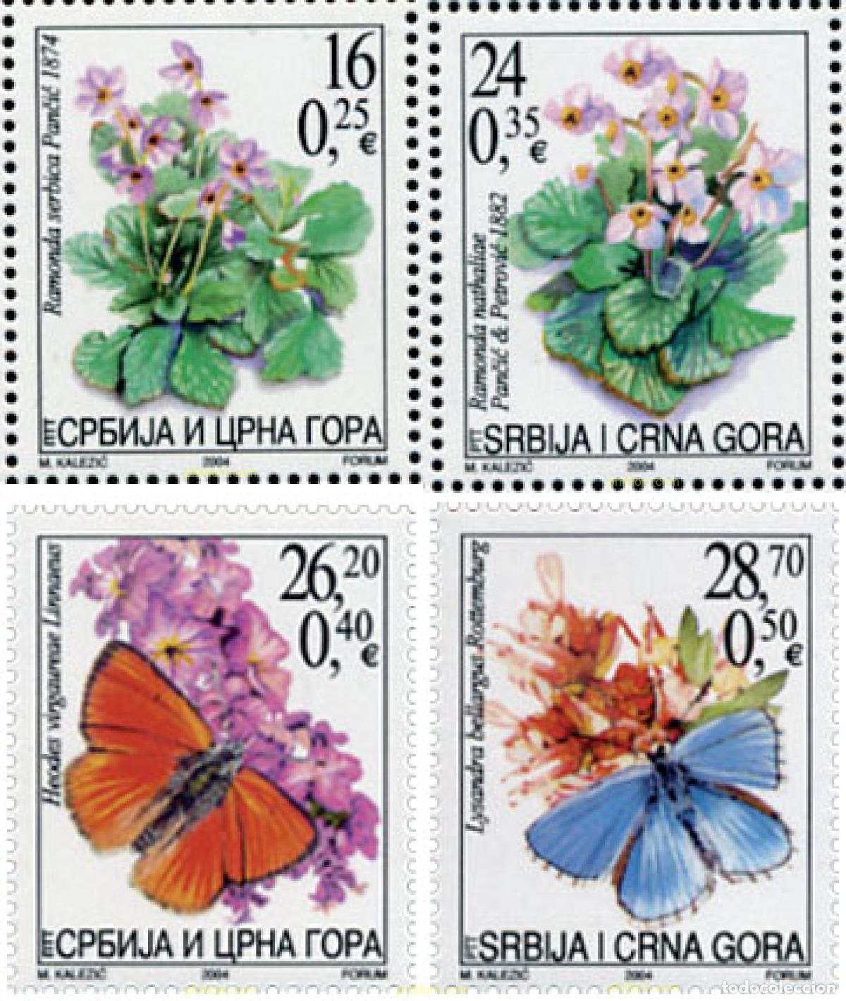 Selos: 143798 MNH SERBIA Y MONTENEGRO 2004 FLORA Y FAUNA