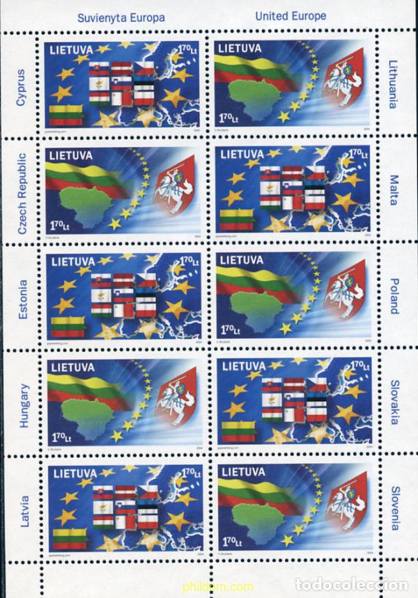Sellos: 145495 MNH LITUANIA 2004 AMPLIACION DE LA UNION EUROPEA