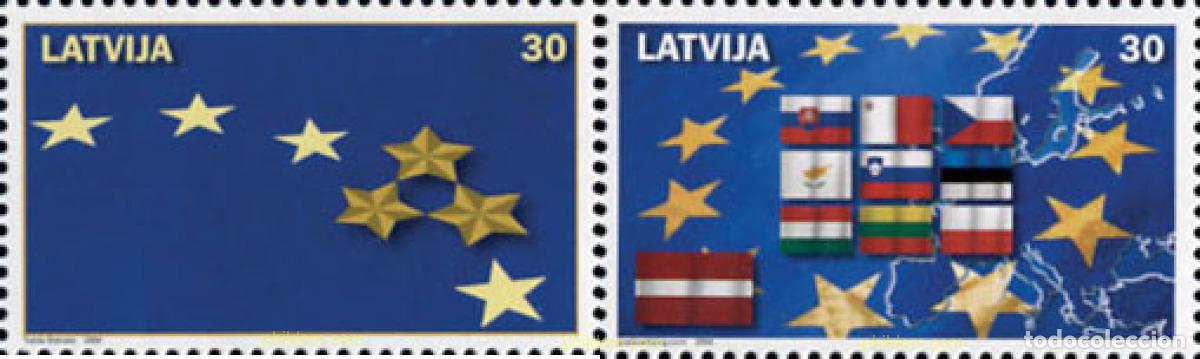 Sellos: 145654 MNH LETONIA 2004 AMPLIACION DE LA UNION EUROPEA