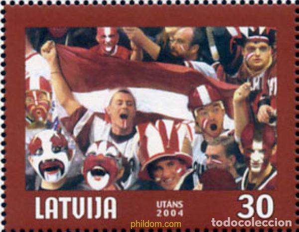 Sellos: 145652 MNH LETONIA 2004 CAMPEONATO DEL MUNDO DE HOCKEY SOBRE HIELO