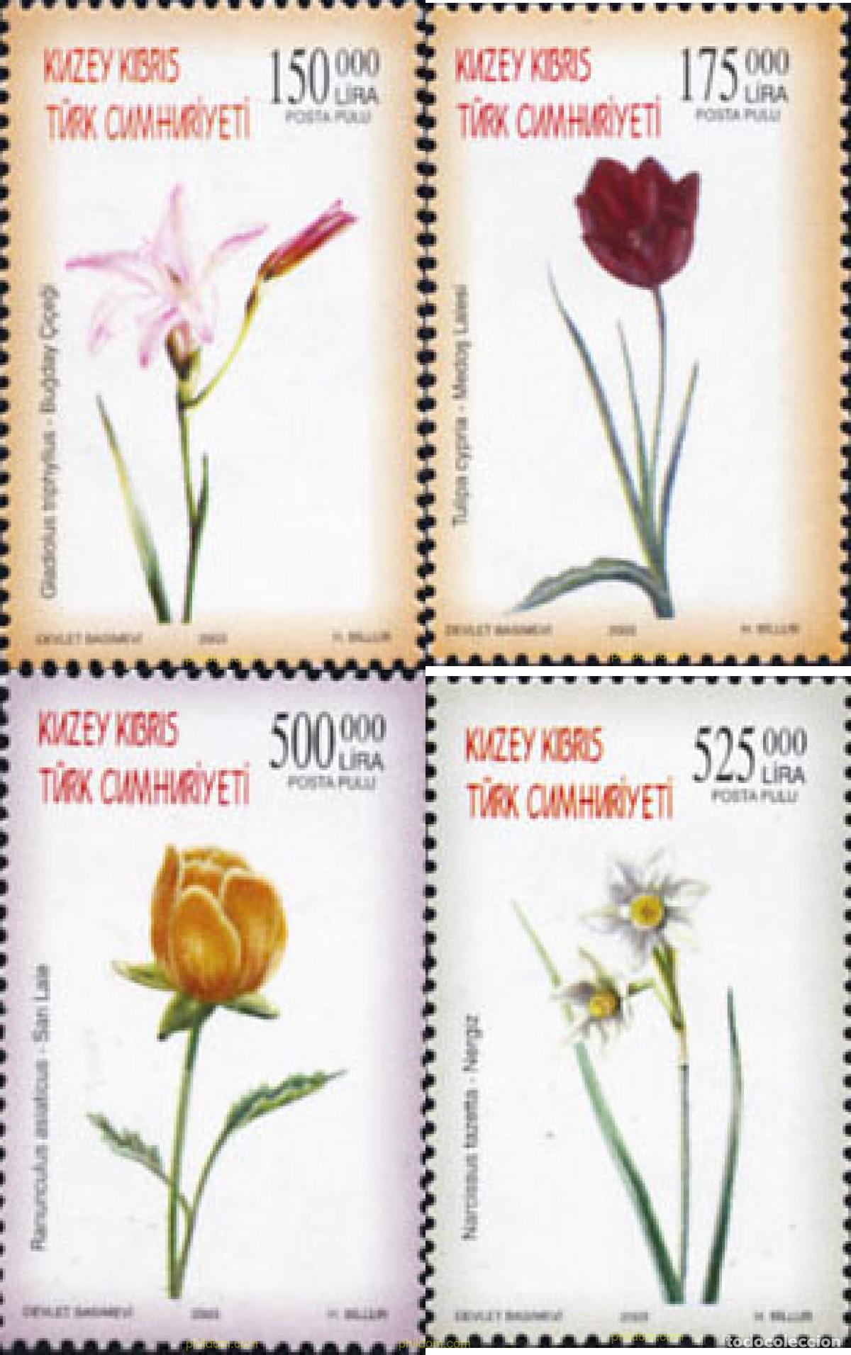 Sellos: 145828 MNH CHIPRE. Administraci&oacute;n turca 2003 FLORA