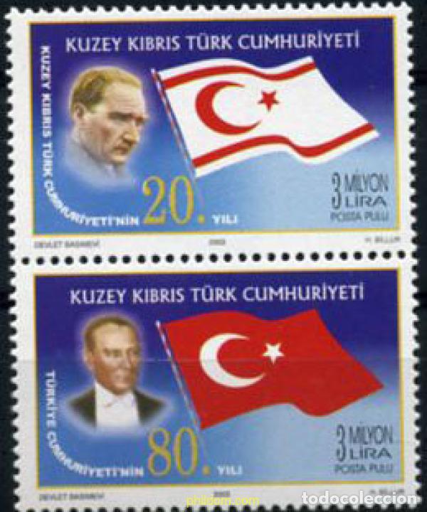 Sellos: 145830 MNH CHIPRE. Administraci&oacute;n turca 2003 ANIVERSARIOS