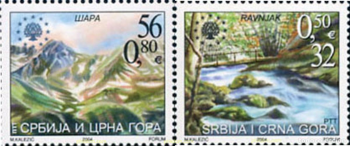 Sellos: 146342 MNH SERBIA Y MONTENEGRO 2004 PROTECCION DE LA NATURALEZA EN EUROPA