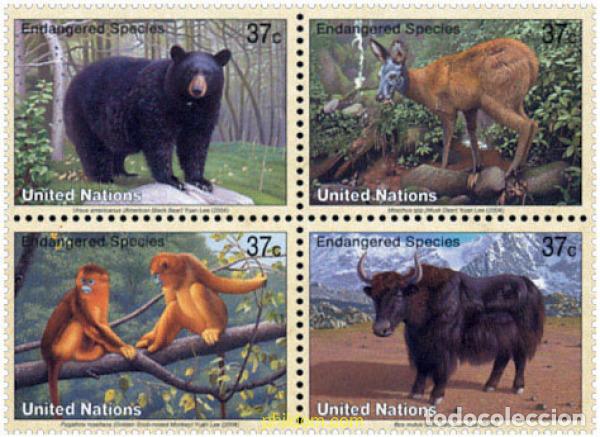 Sellos: 146829 MNH NACIONES UNIDAS. Nueva York 2004 FAUNA PROTEGIDA
