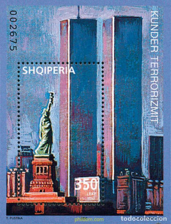 Sellos: 113491 MNH ALBANIA 2002 EN MEMORIA DEL 11 DE SEPTIEMBRE 2001