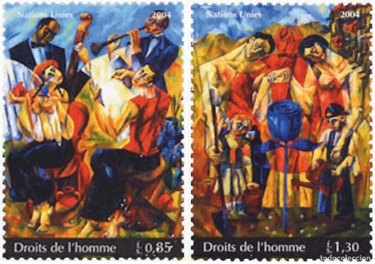 Sellos: 148149 MNH NACIONES UNIDAS. Ginebra 2004 DERECHOS DEL HOMBRE