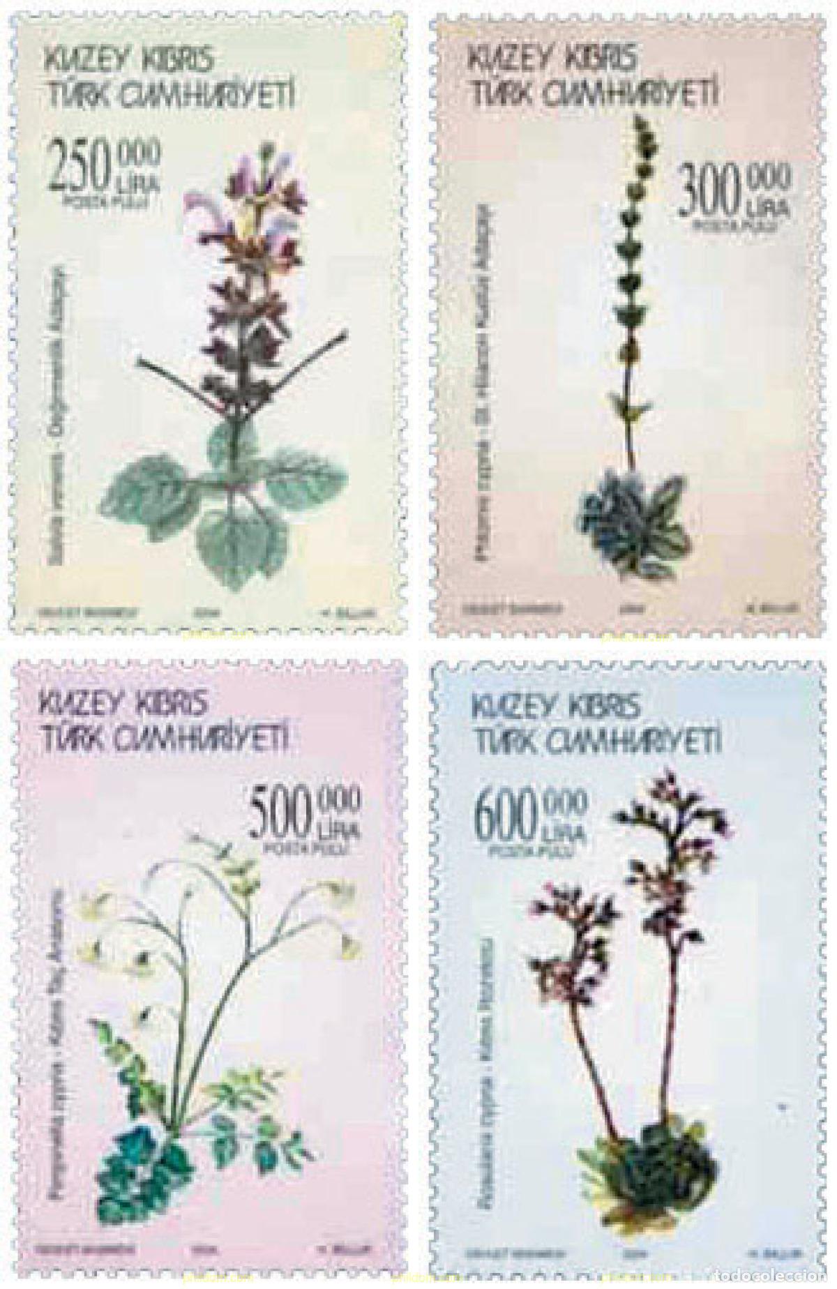 Sellos: 148293 MNH CHIPRE. Administraci&oacute;n turca 2004 PLANTAS MEDICINALES