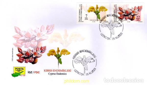 Sellos: 790516 MNH CHIPRE. Administraci&oacute;n turca 2023 FLORES