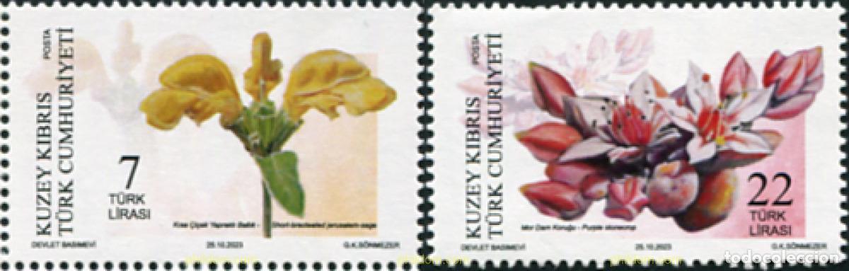 Sellos: 741289 MNH CHIPRE. Administraci&oacute;n turca 2023 FLORES