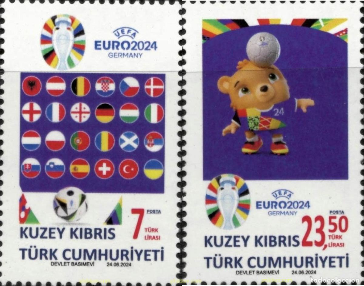 Sellos: 741231 MNH CHIPRE. Administraci&oacute;n turca 2024 CAMPEONATOS DEFUTBOLEN ALEMANIA