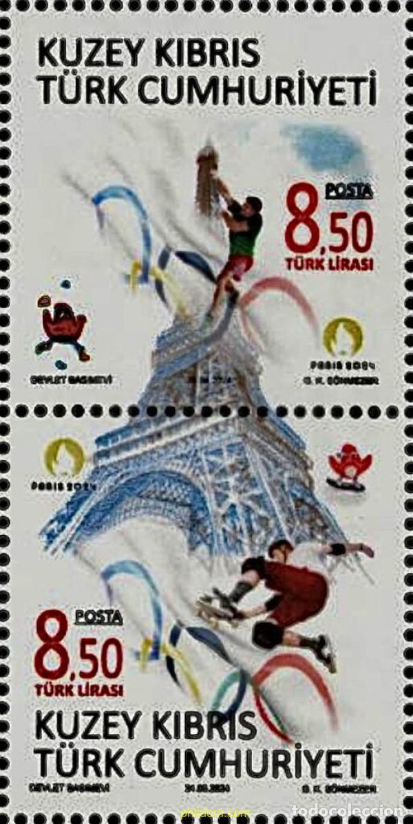 Sellos: 741233 MNH CHIPRE. Administraci&oacute;n turca 2024 33 JUEGOS OLIMPICOS DE VERANO - PARIS 2024