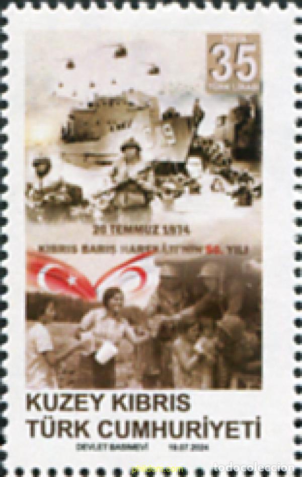 Sellos: 741234 MNH CHIPRE. Administraci&oacute;n turca 2024 CINCUENTENARIO DE LA INTERVENCION TURCA A CHIPRE