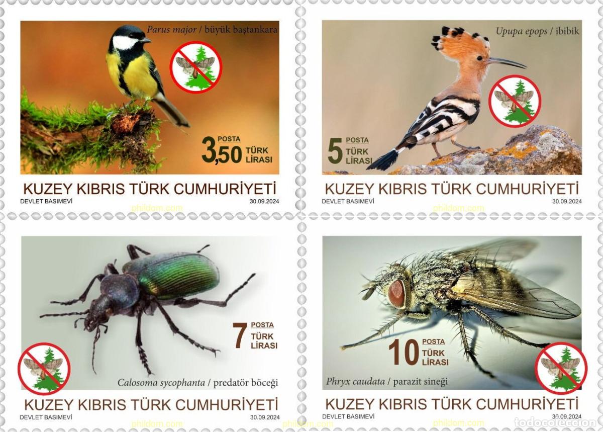 Sellos: 741236 MNH CHIPRE. Administraci&oacute;n turca 2024 CAMPA&ntilde;A CONTRA LA ORUGA PRECESIONARIA DEL PINO