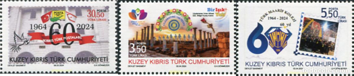 Sellos: 741228 MNH CHIPRE. Administraci&oacute;n turca 2024 ANIVERSARIOS Y ACONTECIMIENTOS