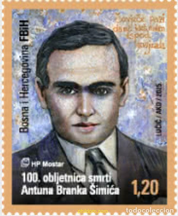 Sellos: 767450 MNH BOSNIA-HERZEGOVINA. Adm Croata 2025 CENTENARIO DE LA MUERTE DE ANTUN BRANKO &Scaron;IMIć
