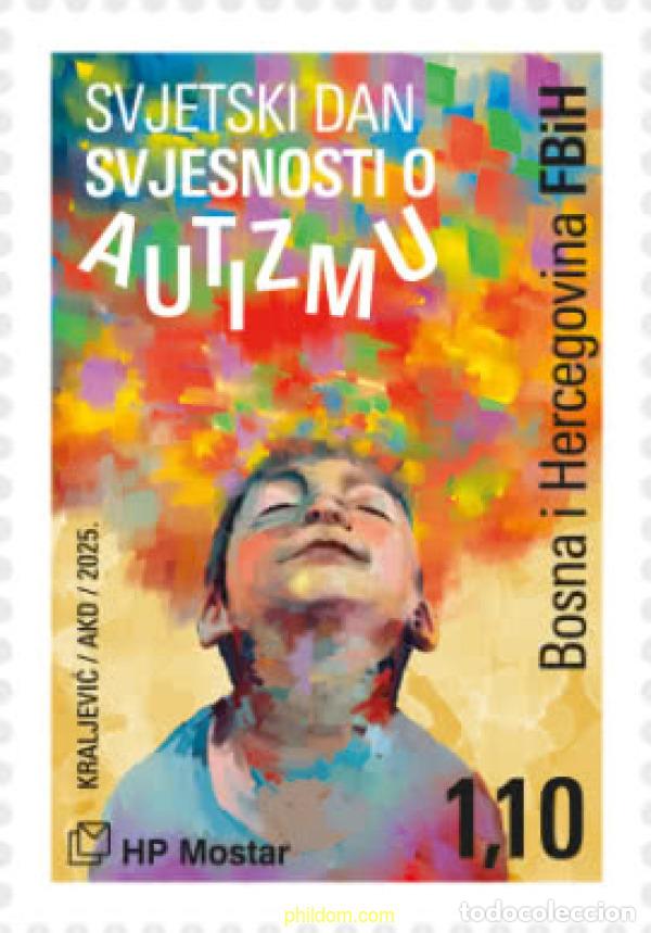 Sellos: 767443 MNH BOSNIA-HERZEGOVINA. Adm Croata 2025 D&iacute;A MUNDIAL DE CONCIENCIACI&oacute;N SOBRE EL AUTISMO