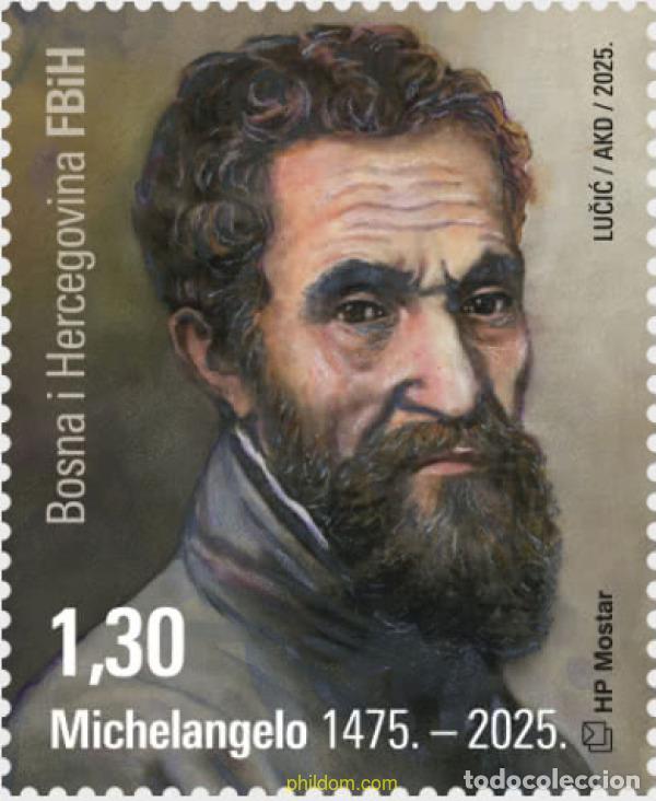 Sellos: 767415 MNH BOSNIA-HERZEGOVINA. Adm Croata 2025 550 ANIVERSARIO DEL NACIMIENTO DE MIGUEL &Aacute;NGEL BUON