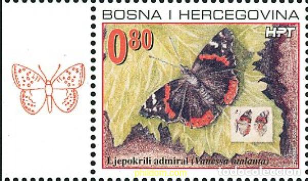 Sellos: 791517 MNH BOSNIA-HERZEGOVINA. Adm Croata 2002 MARIPOSAS