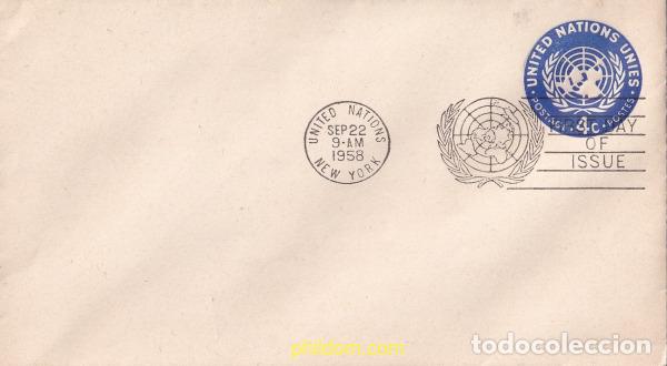 Sellos: 781804 USED NACIONES UNIDAS. Nueva York 1958 SOBRE ENTERO POSTAL