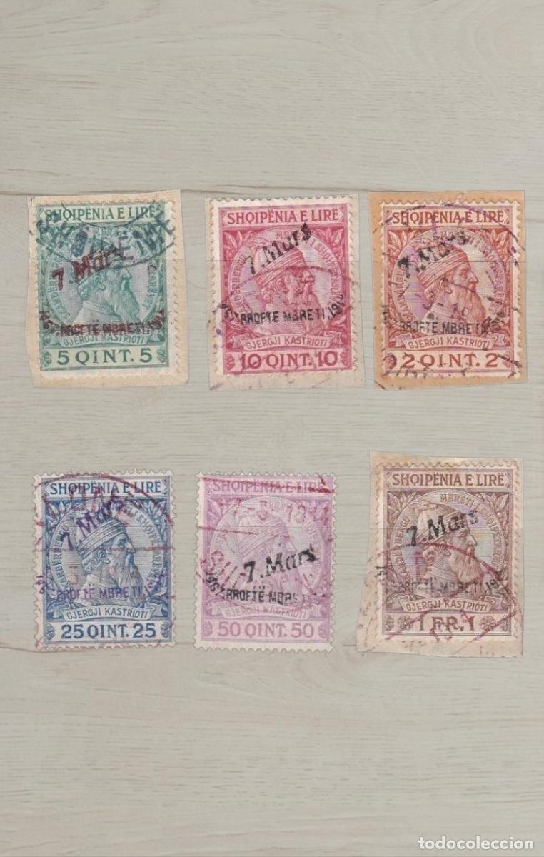Sellos: Albania 1914 Skanderbeg Arrival of Prince William 7 Mars Overprint Complete Used Set 6v
