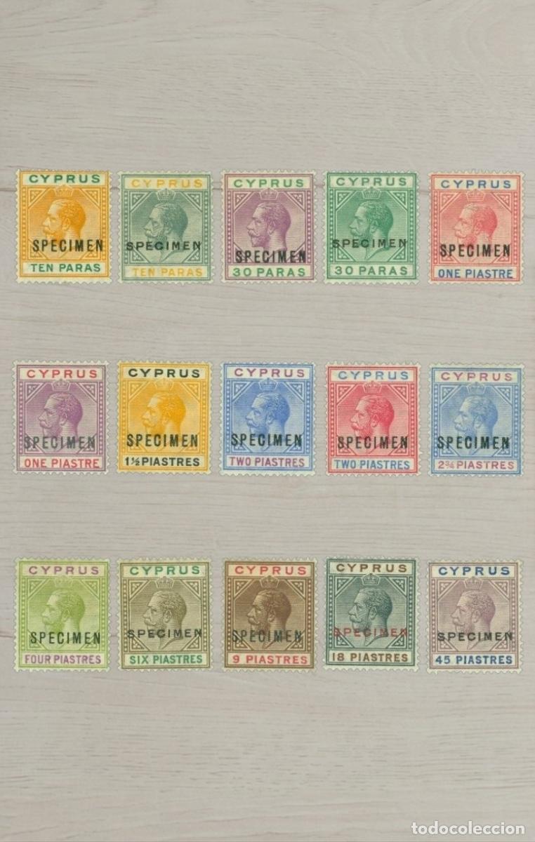 Sellos: Cyprus 1912-1923 King George V Definitives Selection 15v Mint - Official SPECIMEN Overprints - Inclu