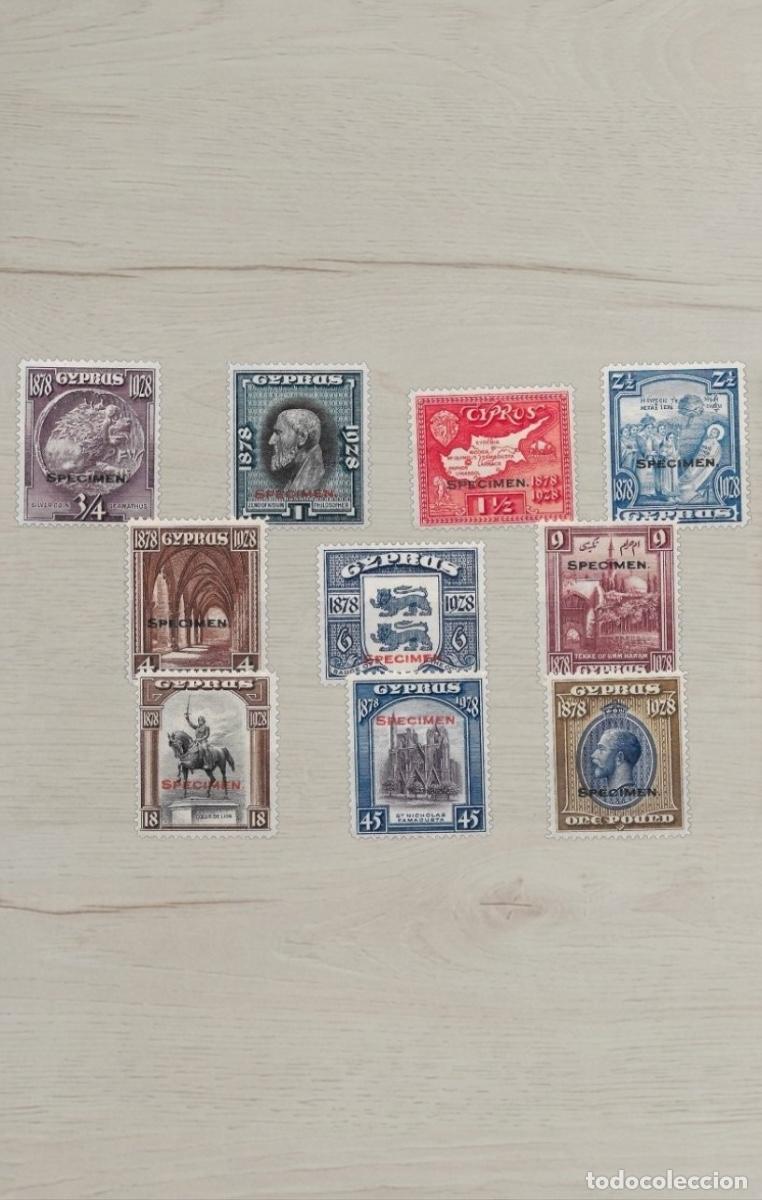 Sellos: Cyprus 1928 50th Anniversary of British Rule COMPLETE Set 10v Mint - Official SPECIMEN Overprints -