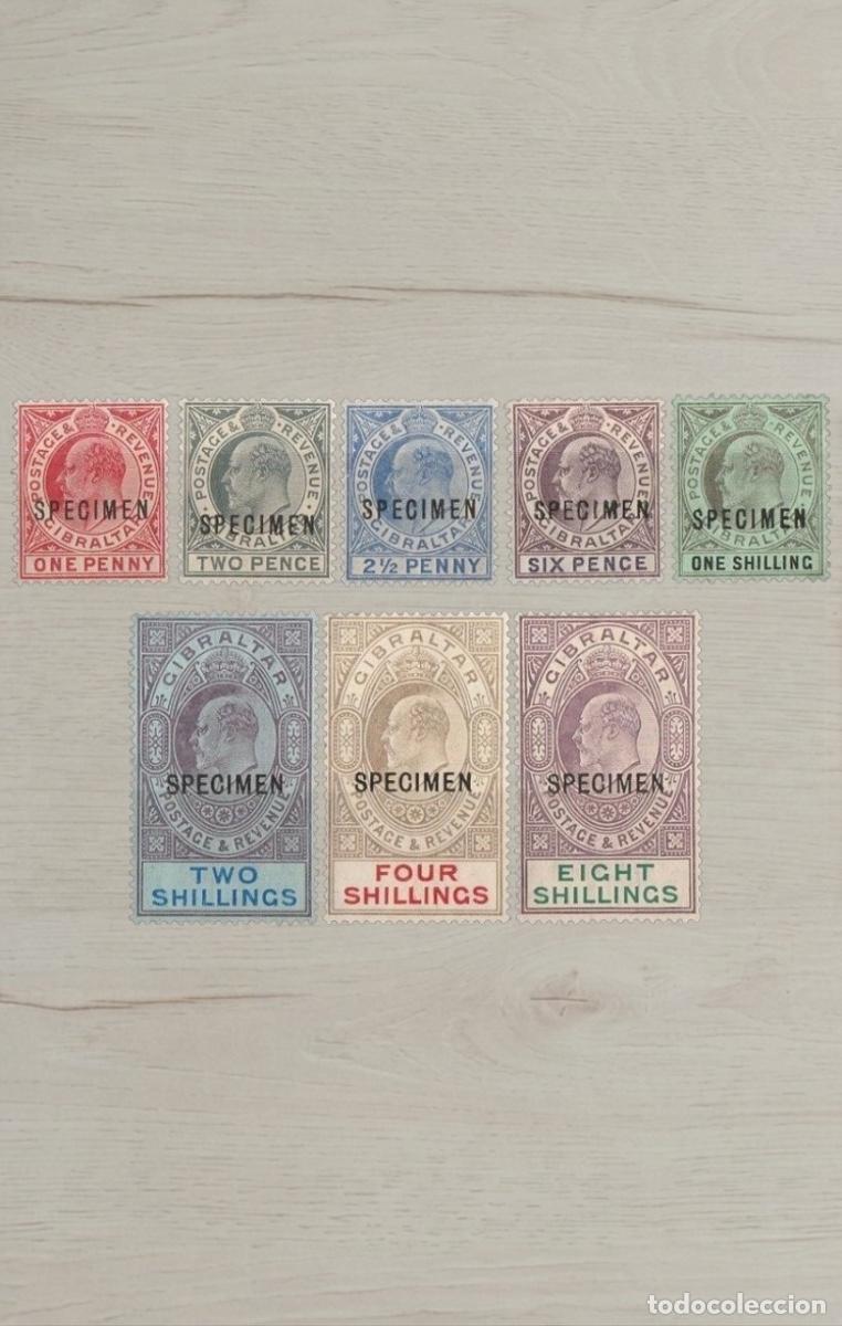Sellos: Gibraltar 1912-1924 King George V Complete Definitive Selection &rdquo;SPECIMEN&rdquo; Overprints Mint 8v - Rare