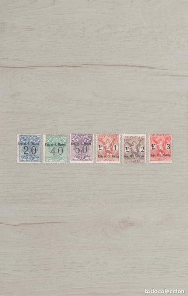 Sellos: SAN MARINO 1924 Rare Postal Money Order Set &ndash; 6 Premium Stamps / Segnatasse Vaglia / Mint Unused