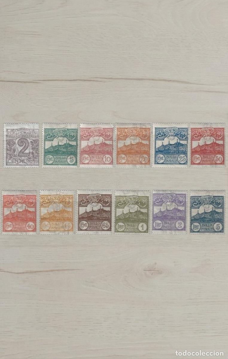 Sellos: SAN MARINO 1931 Mount Titano Definitives Set &ndash; 12 Premium Stamps / High-Value 5L Key / Mint Unused