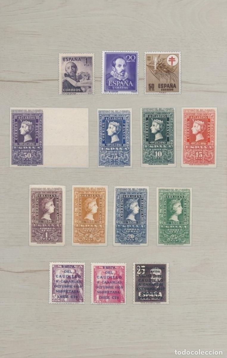 Sellos: SPAIN 1950 Centenary & Caudillo Visit &ndash; 14 Premium Stamps / Rare Franco Overprints / Mint Unused