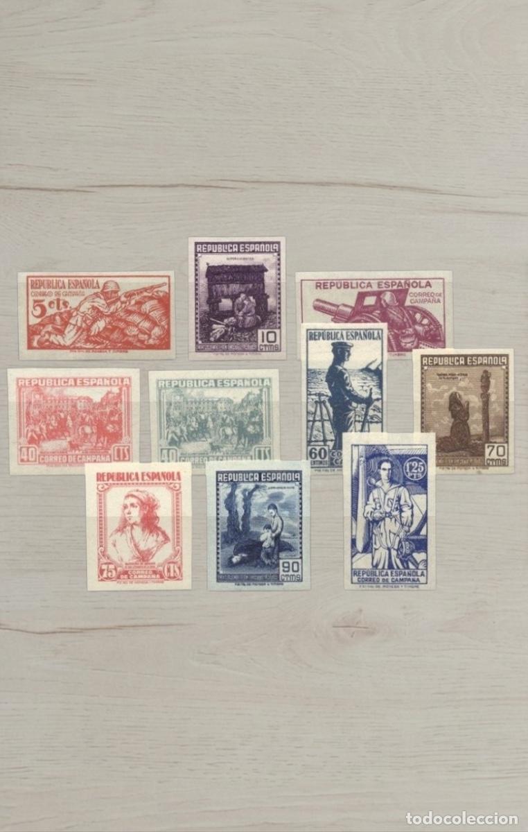 Sellos: Spain 1938 Civil War Correo de Campa&ntilde;a Field Post Propaganda Set 10 MNH