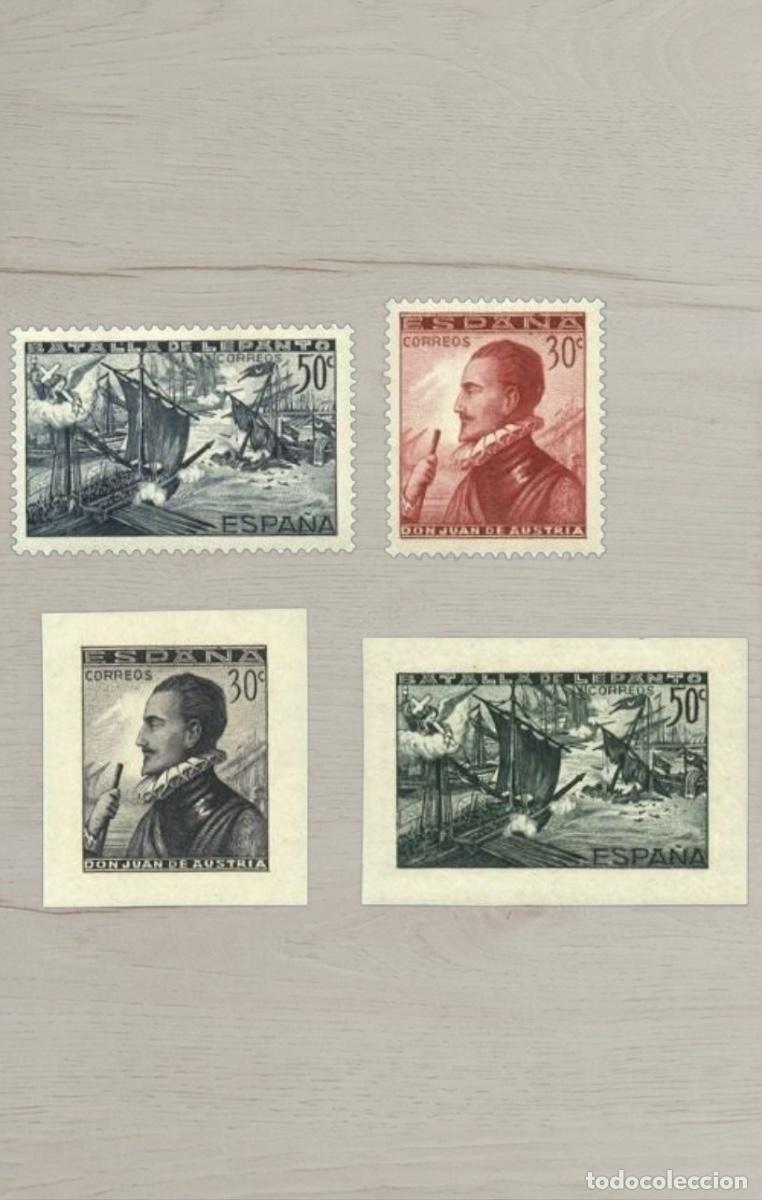 Sellos: Spain 1938 Battle of Lepanto Don Juan de Austria Stamp Set Perfed & Imperf MNH