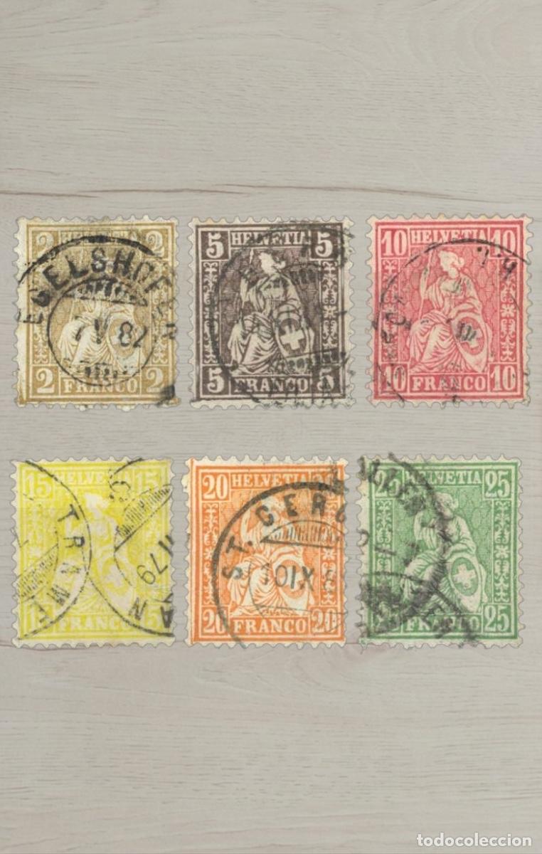 Sellos: Switzerland 1862-81 Sitting Helvetia Classic Embossed Definitives Stamp Lot Used