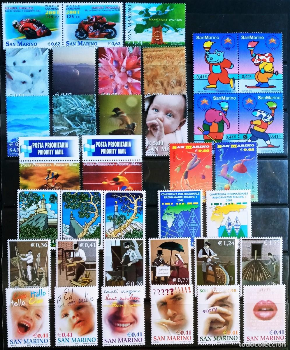 Sellos: SAN MARINO - IVERT A&Ntilde;O 2002 COMPLETO NUEVO ** 48 SELLOS+ 3 HOJA BLOQUE LOS DE LAS 3 FOTOS