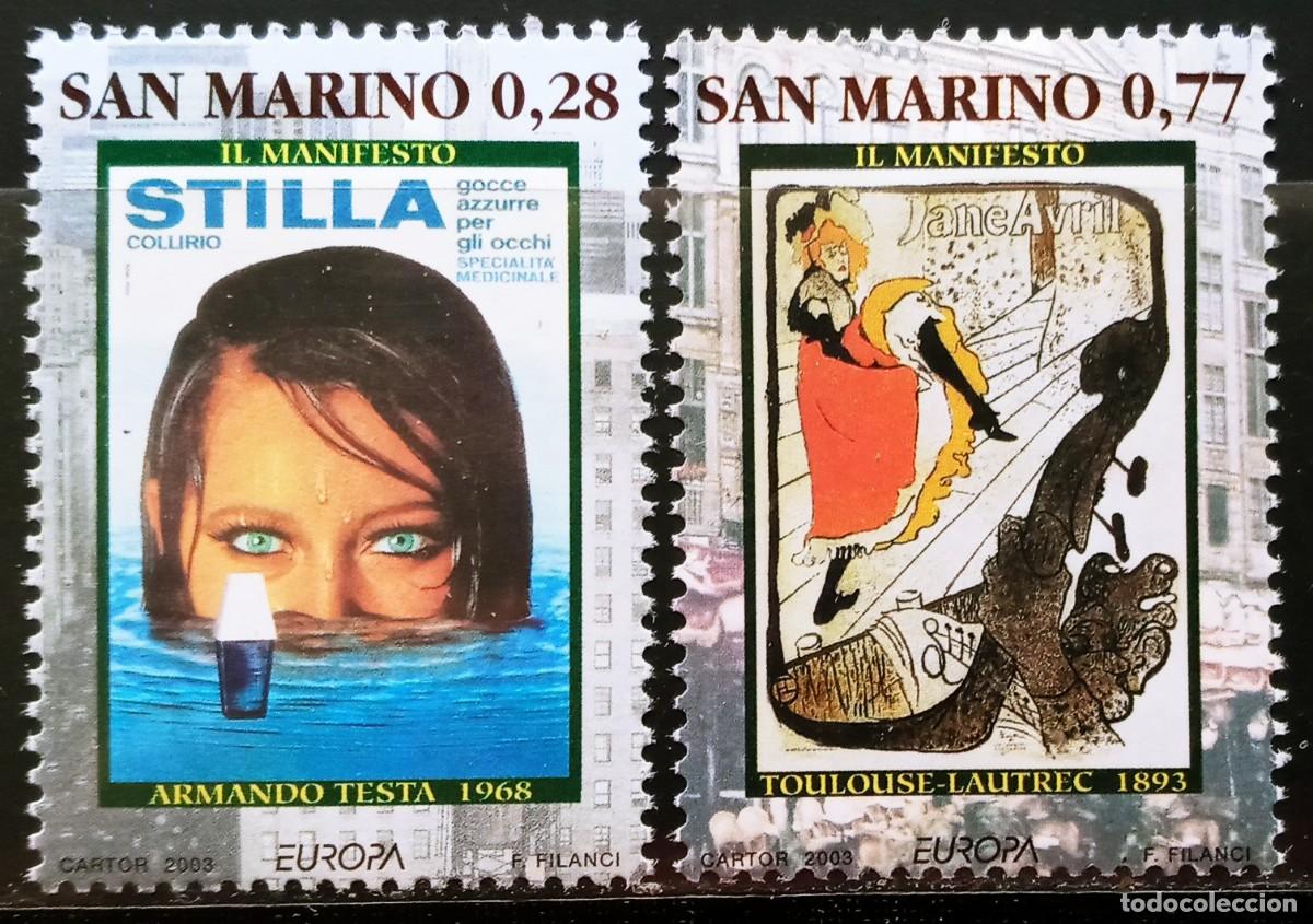 Sellos: SAN MARINO - IVERT 1878/79 NUEVOS ** - EUROPA CEPT A&Ntilde;O 2003 CARTELES