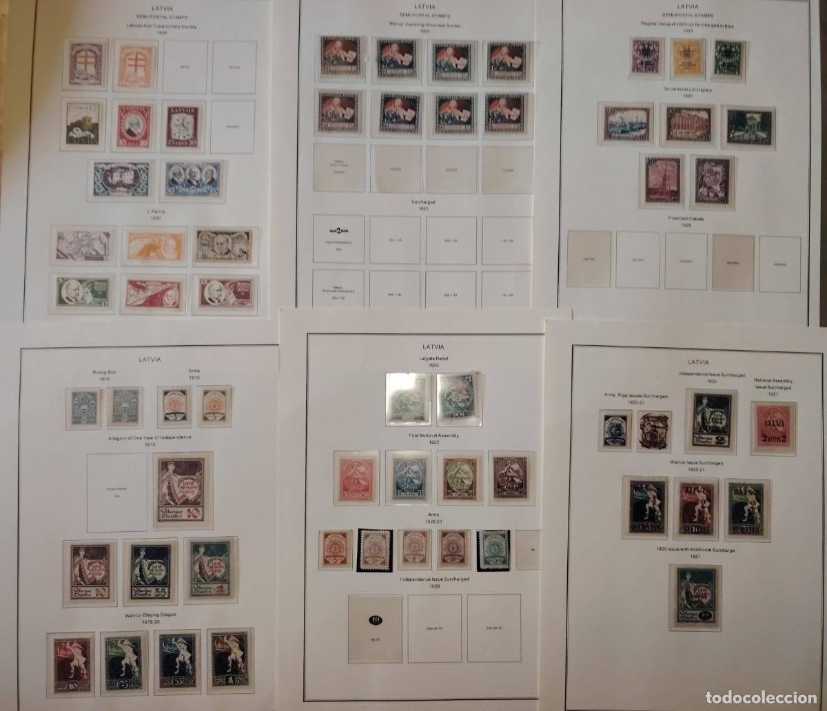 Sellos: COLECCION SELLOS LETONIA 1919/1937 MONTADA EN HOJAS ALBUM ALTO VALOR CATALOGO