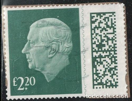 Sellos: Reino Unido 2023 Oblit&eacute;r&eacute; Used Roi Charles III vert profond Y&T GB5562 SU