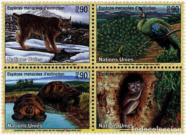Sellos: 6269 MNH NACIONES UNIDAS. Ginebra 2001 FAUNA EN PELIGRO DE EXTINCION