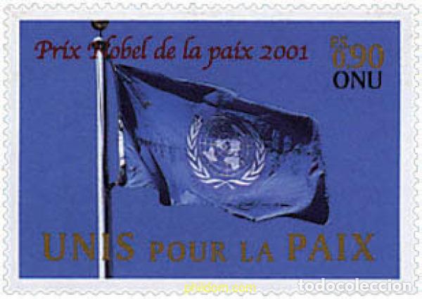 Sellos: 80402 MNH NACIONES UNIDAS. Ginebra 2001 PREMIO NOBEL DE LA PAZ