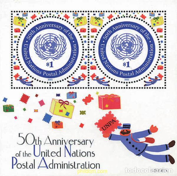 Sellos: 87471 MNH NACIONES UNIDAS. Nueva York 2001 50 ANIVERSARIO DE LA ADMINISTRACION POSTAL DE LAS NACION