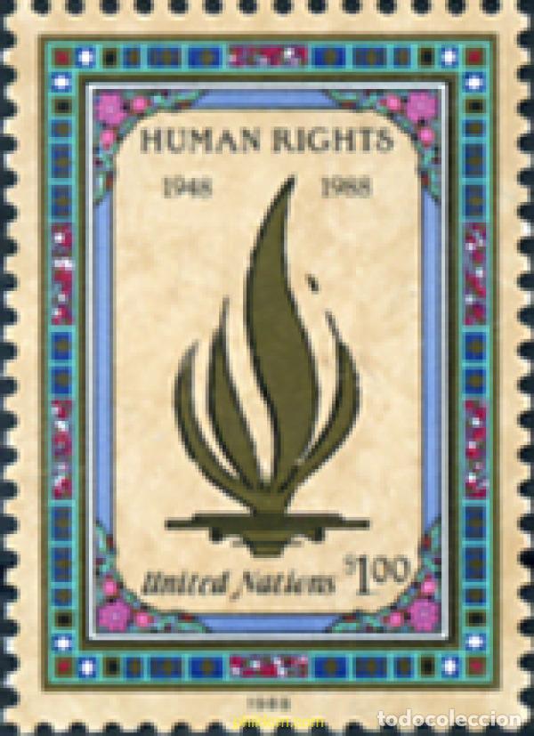 Sellos: 791572 MNH NACIONES UNIDAS. Nueva York 1988 40 ANIVERSARIO DE LA DECLARACION UNIVERSAL DE LOS DEREC
